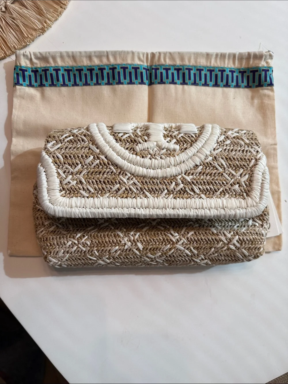 Tory Burch woven straw